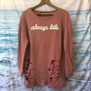 Distressed sweatshirt